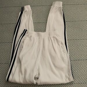 Brandy Melville waffle sweatpants with blue stripes